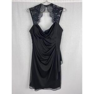 VTG 90s Sheath Dress Black Empire Waist Lace Cocktail Occasion Formal LBD Party